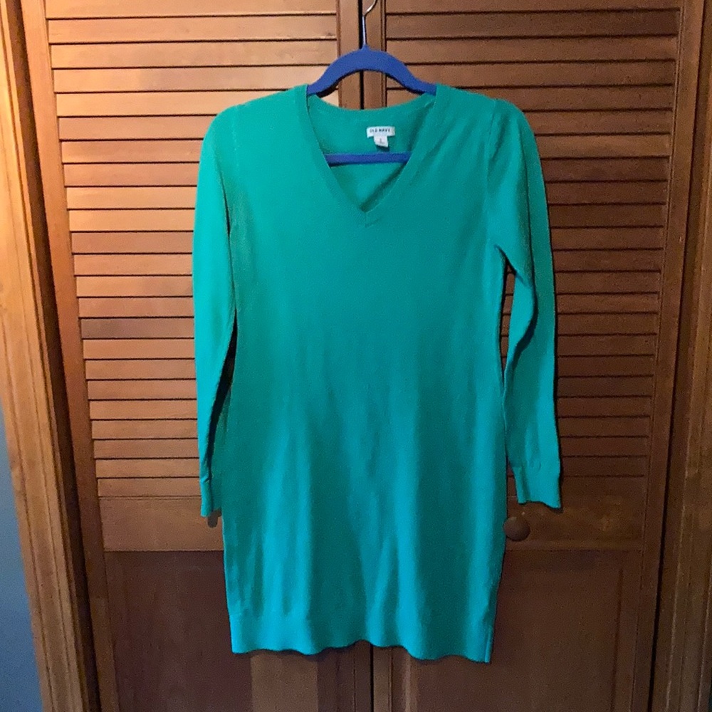 Old Navy sea green sweater dress, sz M.